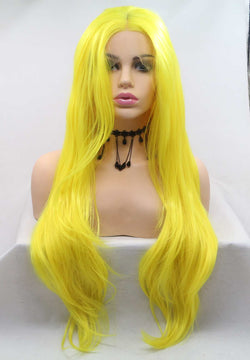 Yellow Wavy Synthetic Wig USW096