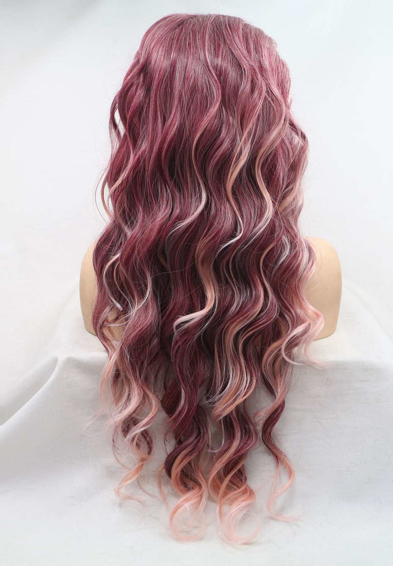 Red Pink  KANEKALON Synthetic Wig USW123