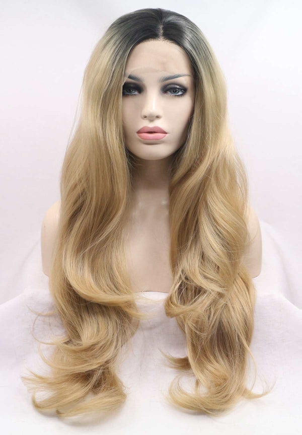 Black Widow Synthetic Blonde Wavy Lace Front Wig USW020