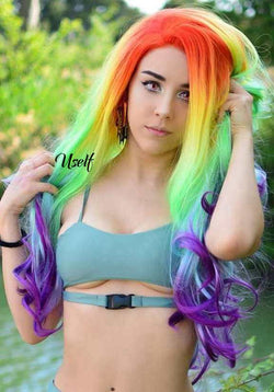 Rainbow Synthetic Lace Front Wig USW077