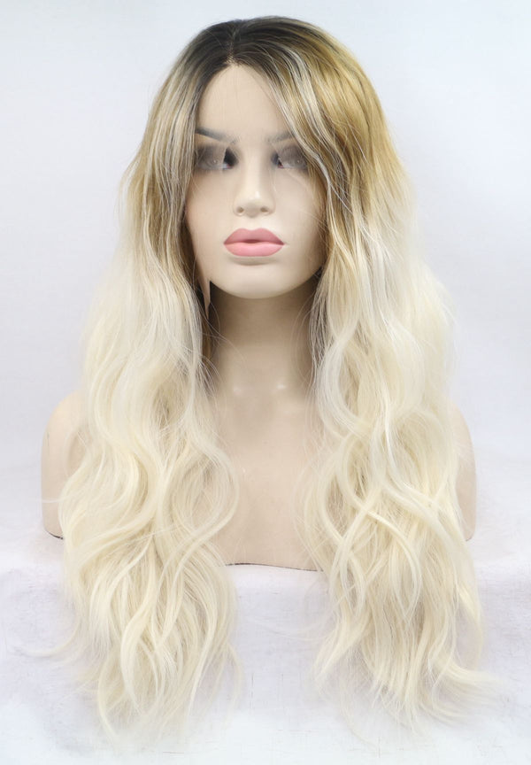 Bebe Curly Blonde Synthetic Lace Front Wig  USW100