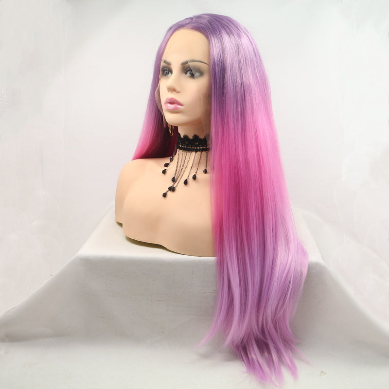 Amethyst Mermaid Synthetic Lace Front Straight Wig USW07