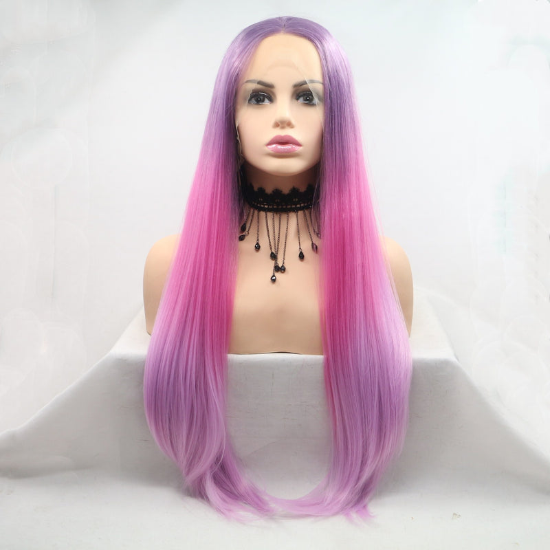 Amethyst Mermaid Synthetic Lace Front Straight Wig USW07