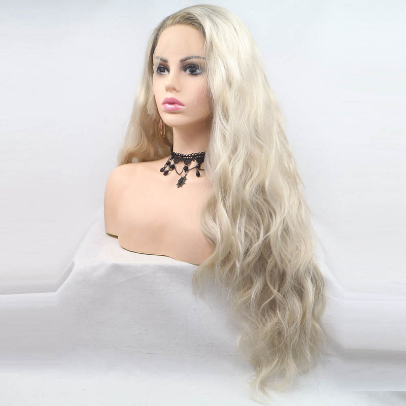 Long Blonde Wavy Wig USW055