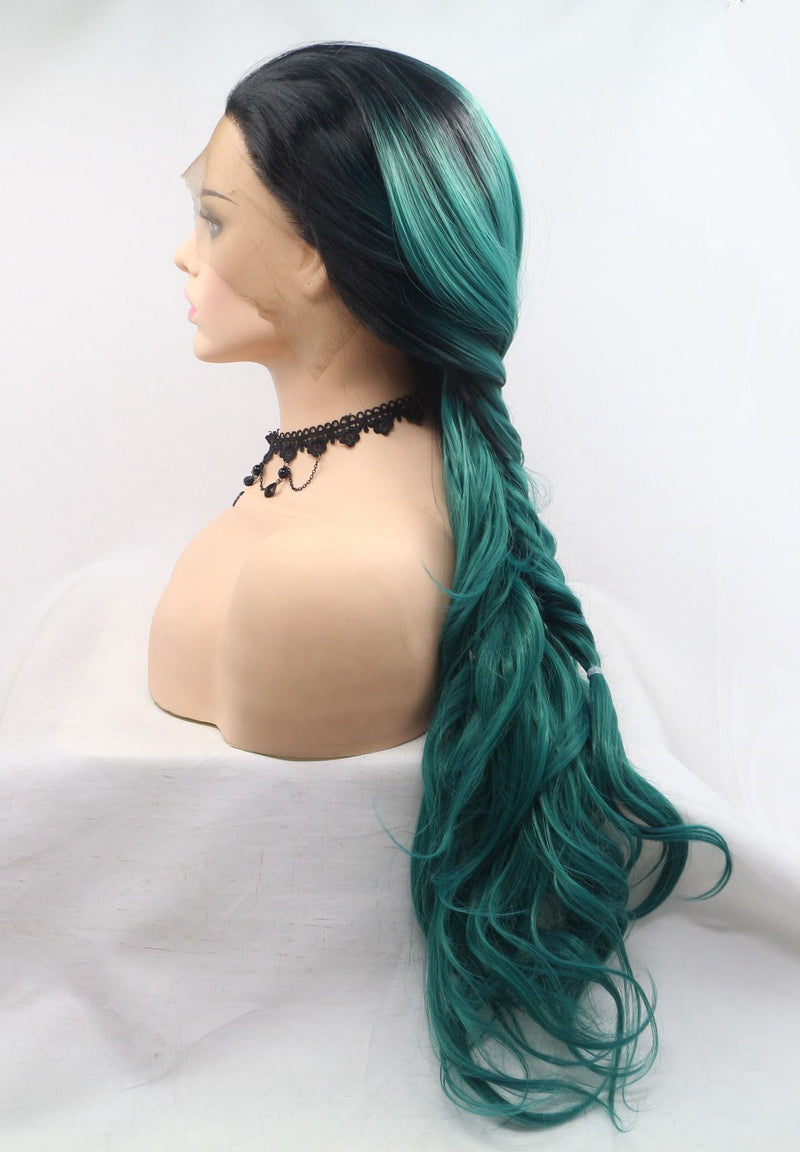 Sif Green Synthetic Lace Front Wig USW083