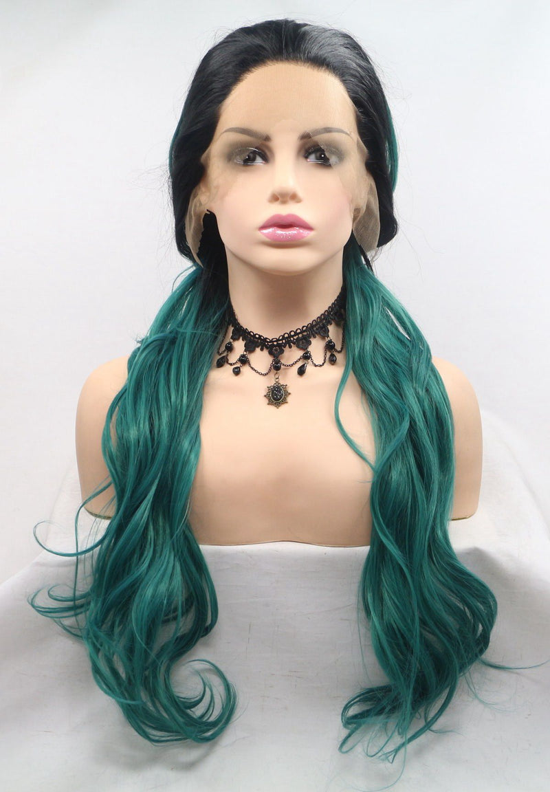 Sif Green Synthetic Lace Front Wig USW083