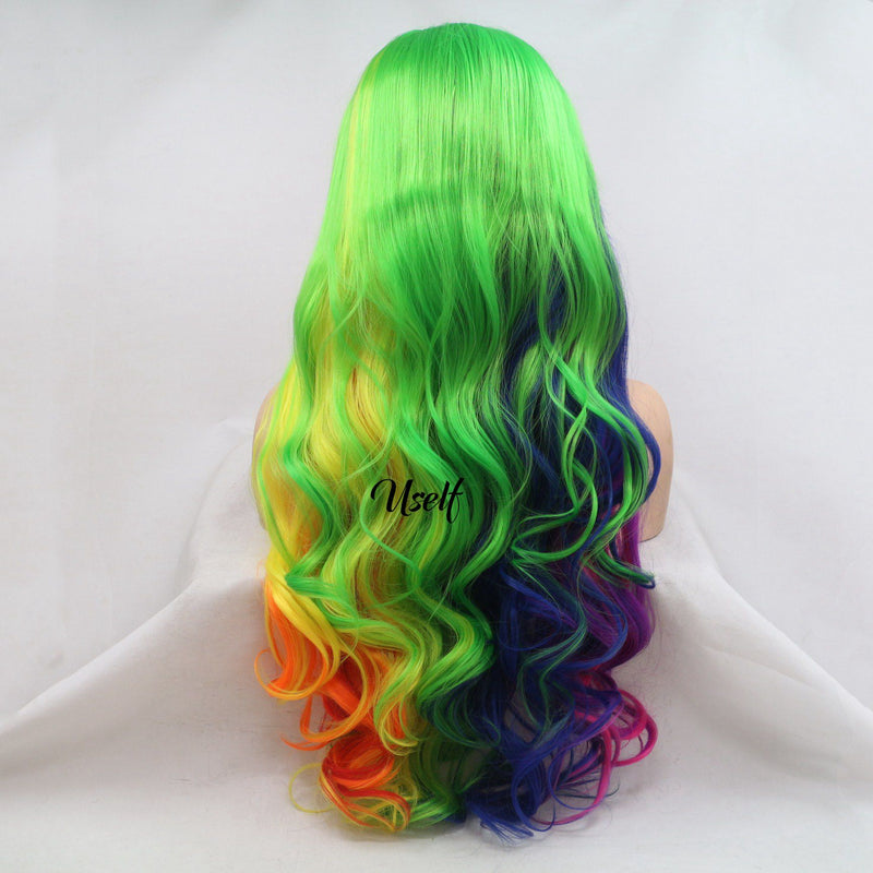 Rainbow Colorful Cosplay Party Wig USW076