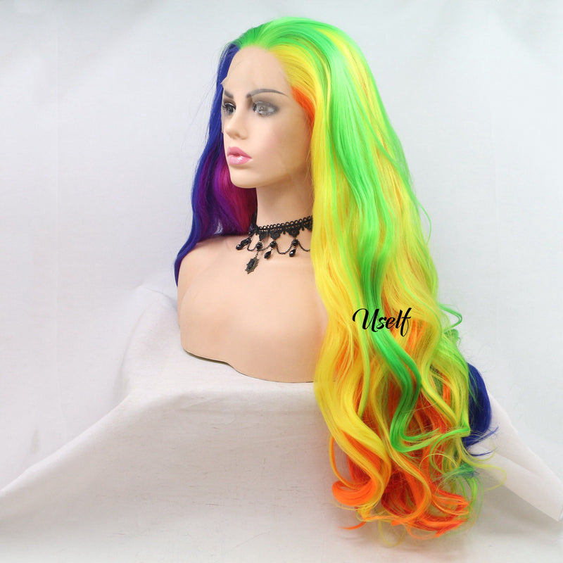 Rainbow Colorful Cosplay Party Wig USW076