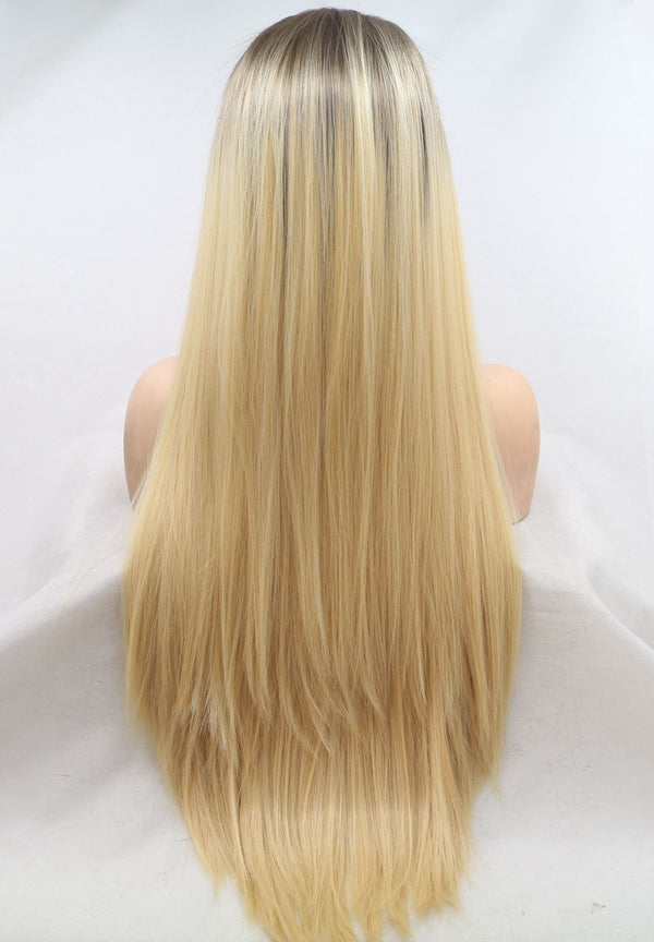 Silky Straight Ombre Brown to Blonde Wig  USW112