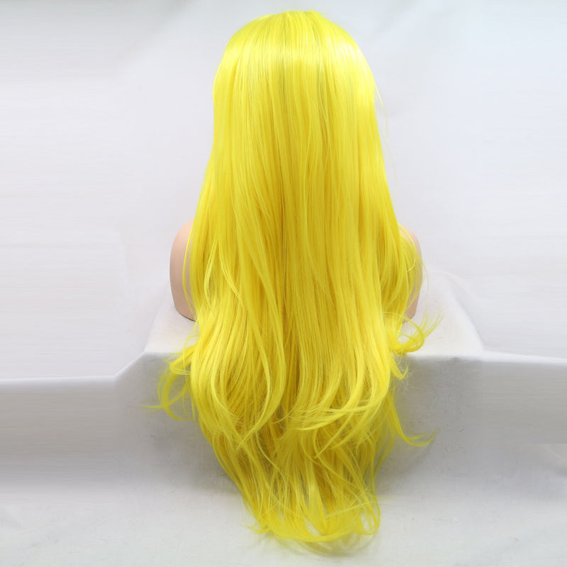 Yellow Wavy Synthetic Wig USW096