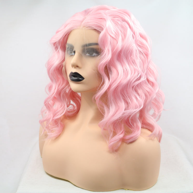Honey Pink Short Wavy Wig USW043