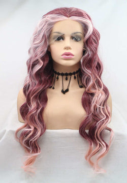 Red Pink  KANEKALON Synthetic Wig USW123