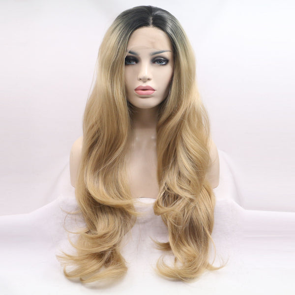 Black Widow Synthetic Blonde Wavy Lace Front Wig USW020
