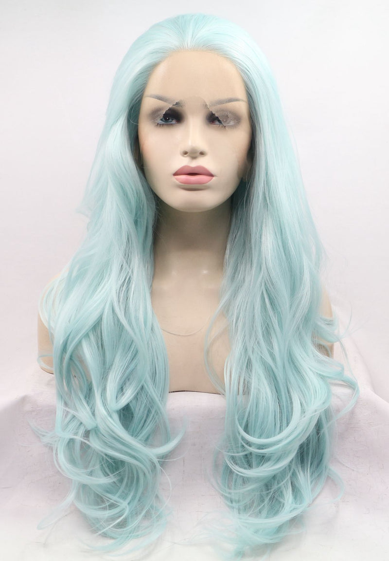 Sea Blue Mermaid Wig Makeup Girl Hairstyle USW078